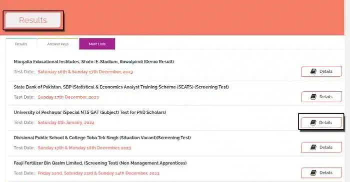 NTS Result