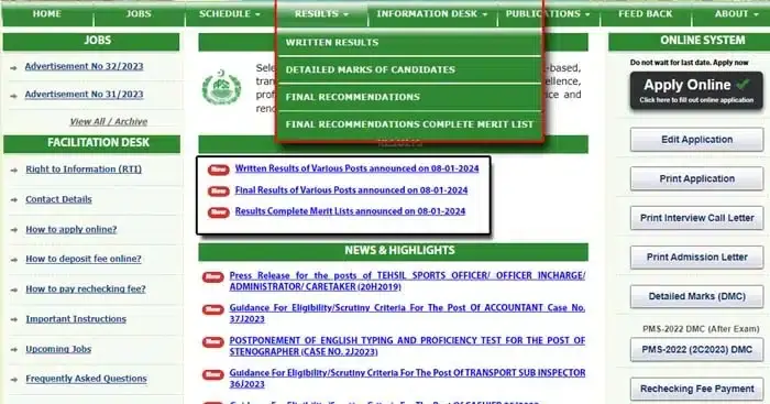 Punjab Public Service Commission Result 